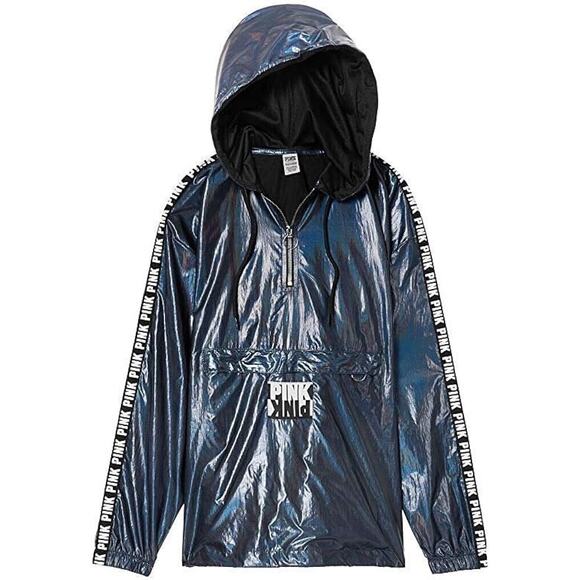 NWT Victoria's Secret PINK Anorak Pullover Zip Hooded Windbreaker Jacket XS/S - Picture 1 of 8